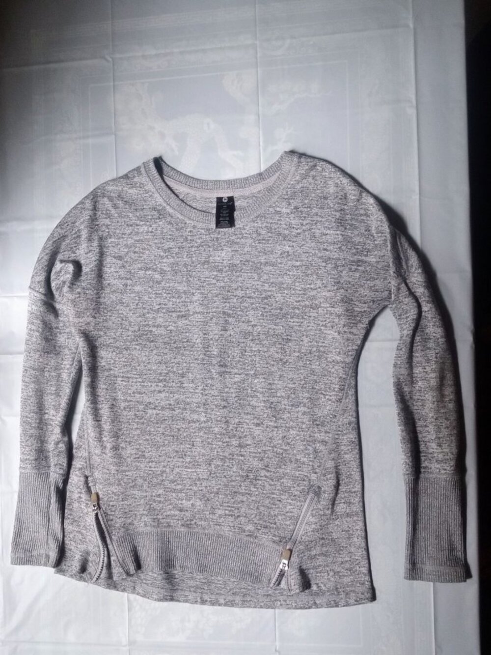 Active Life Grey Long Sleeve Side Zip Athletic Pullover Sweater | Size M